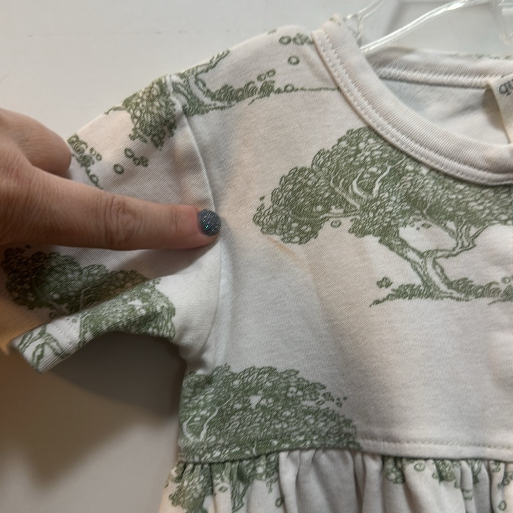 Kate Quinn Organic Green Tree Print Button Down Dress Size 4T - Picture 3 of 6